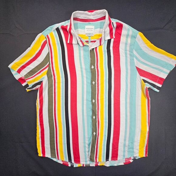 Denim & Flower Men's Casual Button-Down Shirt XL Multicolor Viscose - Picture 1 of 7